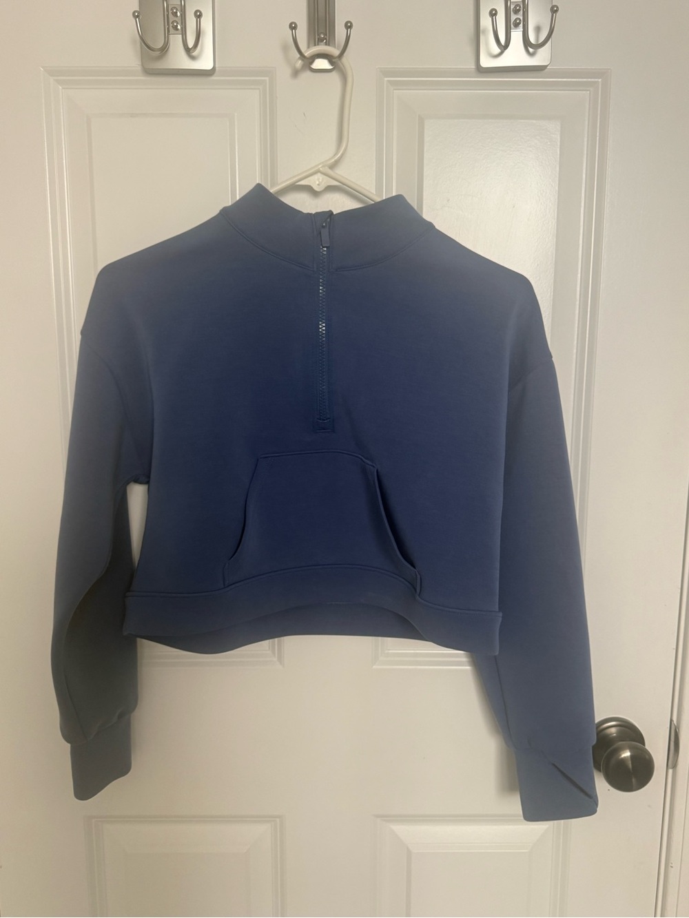 all in motion Navy Half-Zip Cropped Hoodie